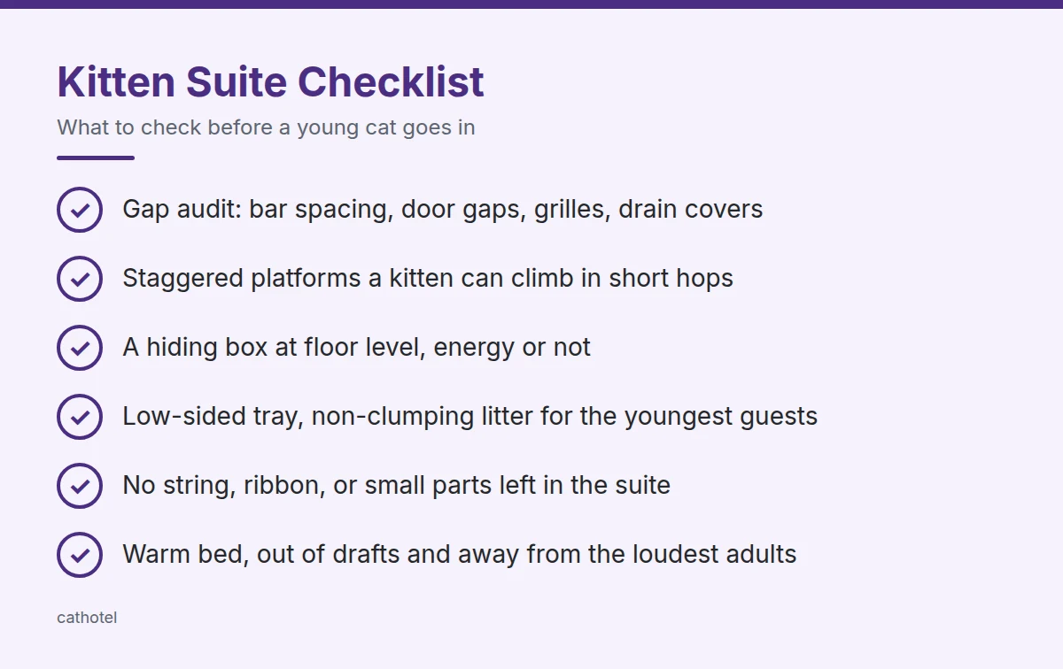 Summary card: Kitten Suite Checklist