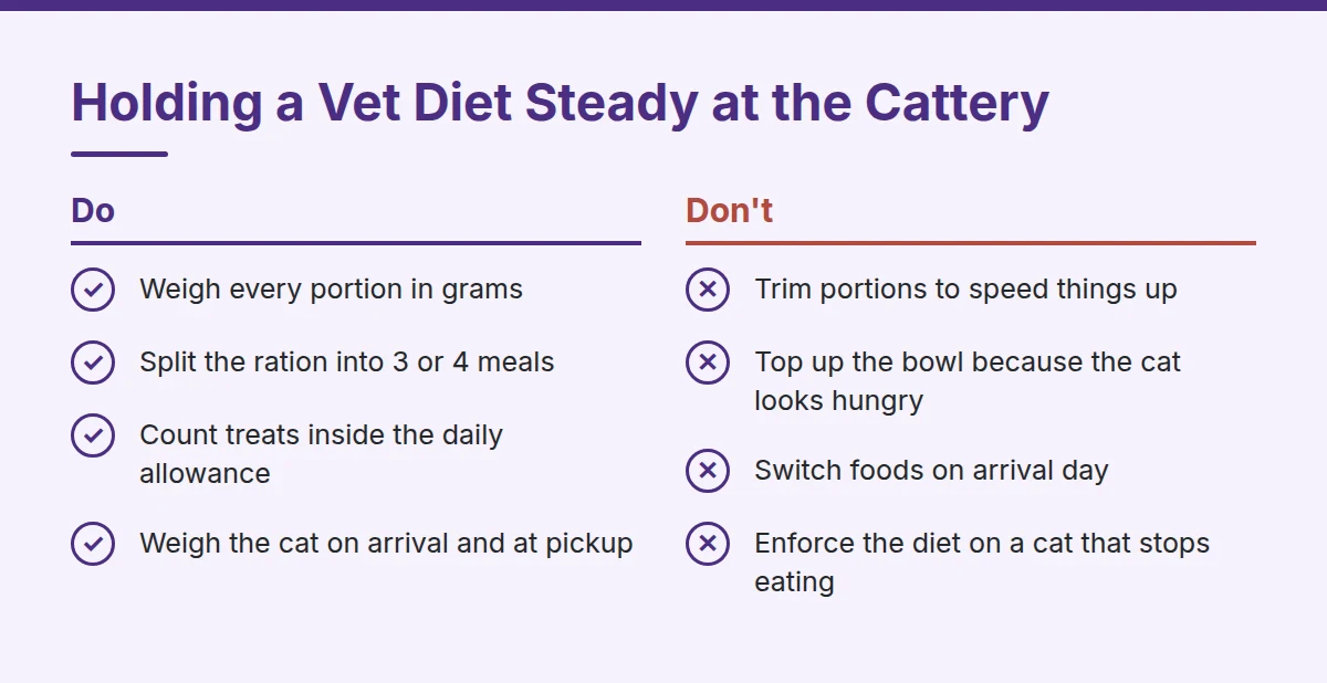 Summary card: Holding a Vet Diet Steady at the Cattery