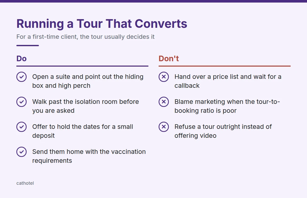 Summary card: Running a Tour That Converts