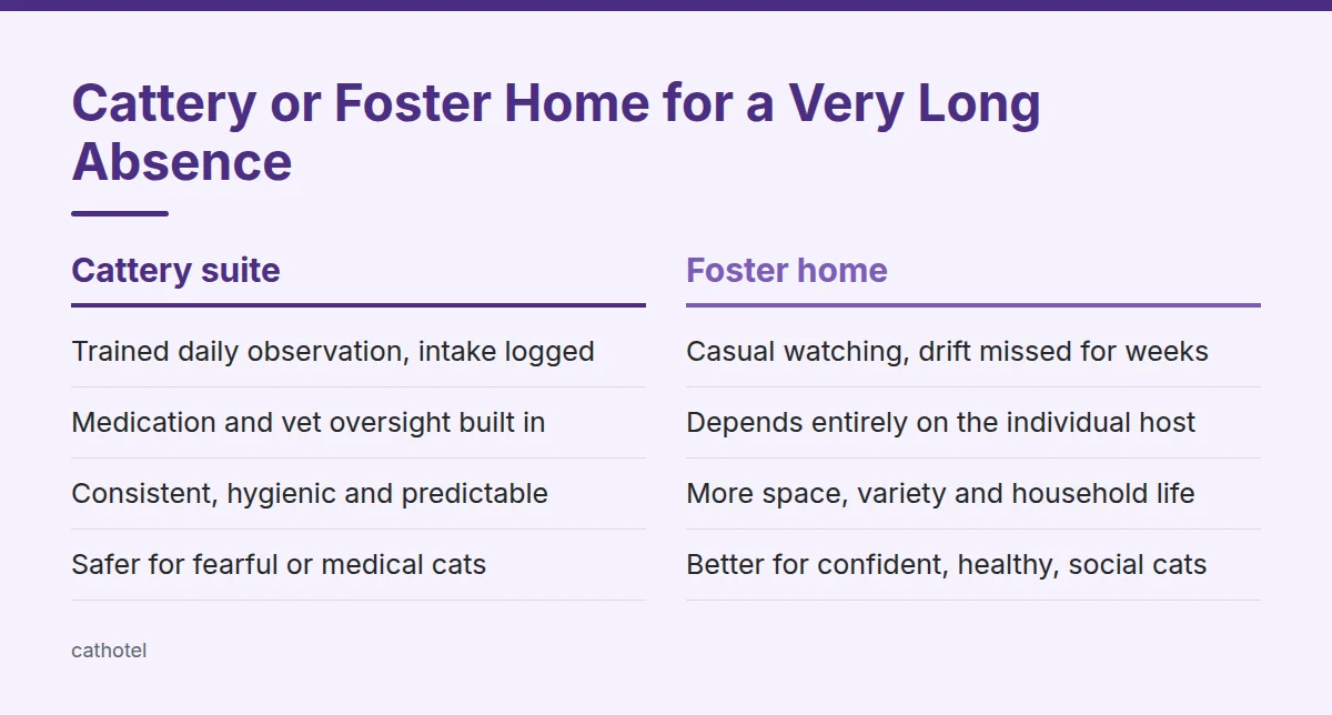 Summary card: Cattery or Foster Home for a Very Long Absence